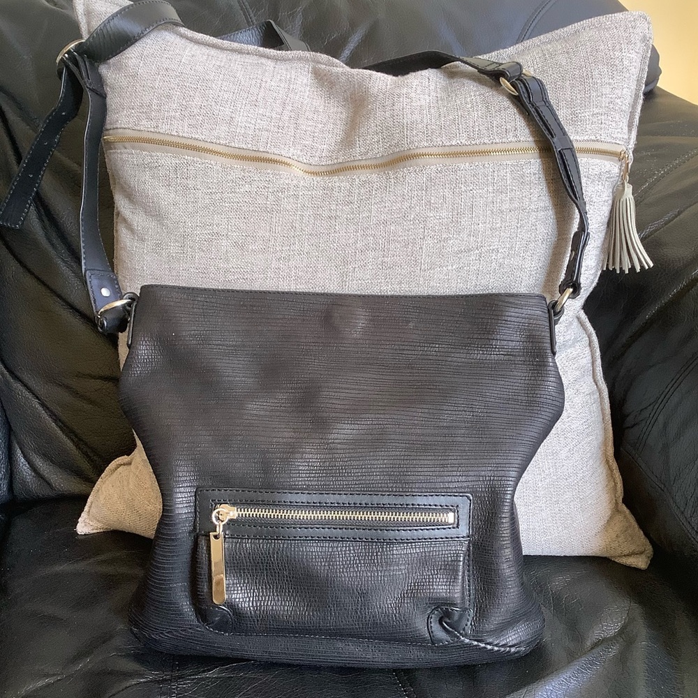 Via Spiga Black Leather Crossbody Bag